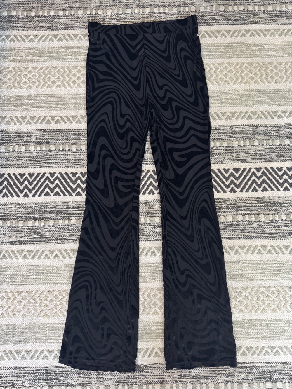 Love Black Swirl Flare Pants